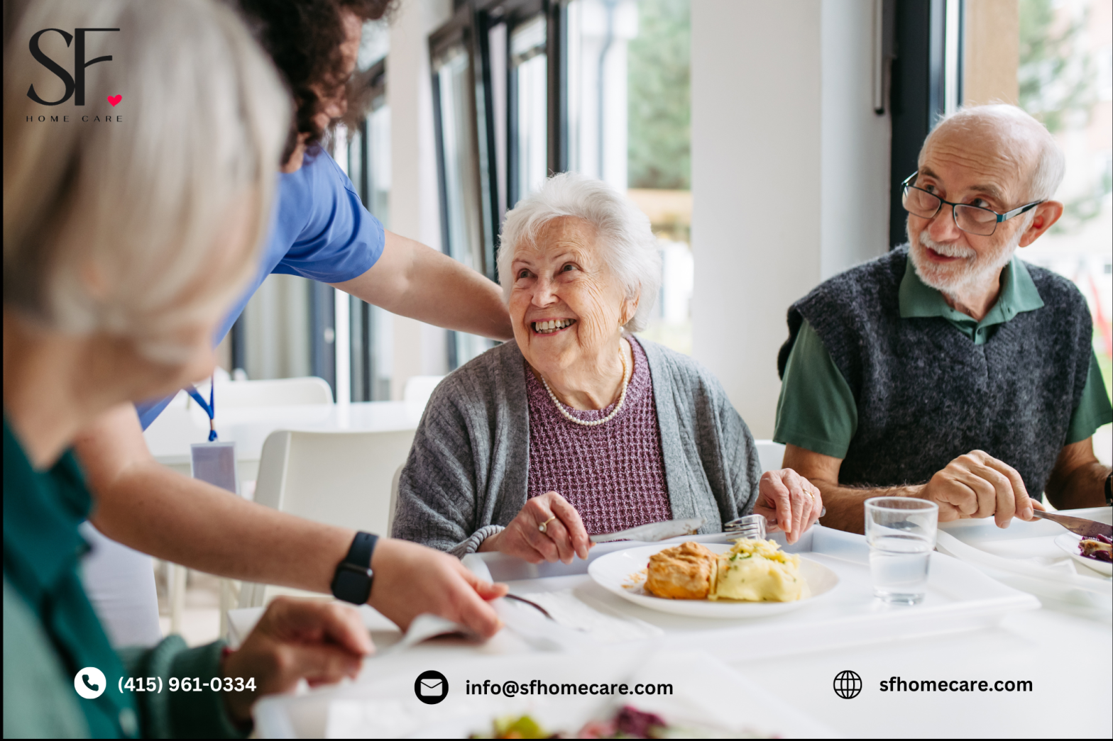 Senior woman eating a healthy, balanced meal